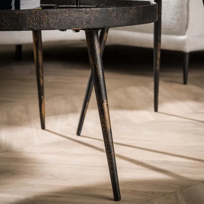 Rubjerg Design Couchtisch 2er Set rund Metalldesign grau
