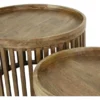 Rubjerg Design Couchtisch Set Tweak Ø65cm/Ø50cm Mangoholz massiv sandfarben