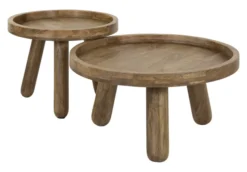 Rubjerg Design Couchtisch Tripod 2er Set Mangoholz massiv sandfarben