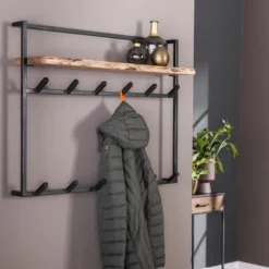 Rubjerg Design Garderobe Air Solid 12 Haken und Hutablage Akazie massiv natur