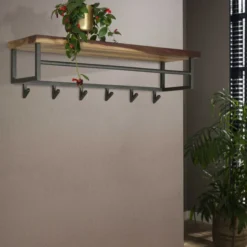 Rubjerg Design Garderobe Daytona 6 Haken mit Hutablage Nussbaum massiv natur