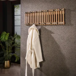 Rubjerg Design Garderobe Tweak 13 Haken breit Mangoholz massiv sandfarben