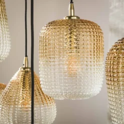 Rubjerg Design Hängelampe Dot 9 Leuchten Glas Bernstein