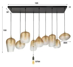 Rubjerg Design Hängelampe Dot 9 Leuchten Glas Bernstein