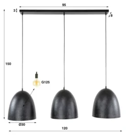 Rubjerg Design Hängelampe Kosmos 3 Leuchten Charcoal