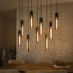 Rubjerg Design Hängelampe Tube 9 Leuchten Metall Artic schwarz