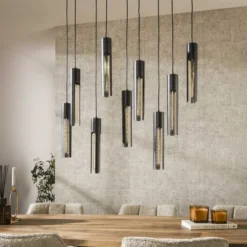 Rubjerg Design Hängelampe Tube 9 Leuchten Metall Artic schwarz