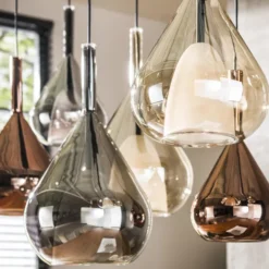 Rubjerg Design Hängelampe Wings 7 Leuchten Glas Schwarz