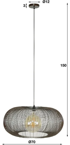 Rubjerg Design Hängeleuchte Copper Twist Ø70cm Nickel schwarz