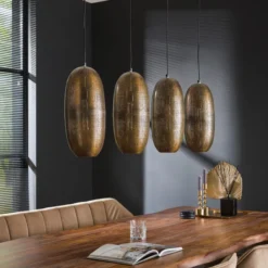 Rubjerg Design Hängeleuchte Cosmic 4 Leuchten Antik Bronze/Glas