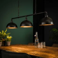 Rubjerg Design Hängeleuchte Halbkugel 3 Leuchten Metall schwarz