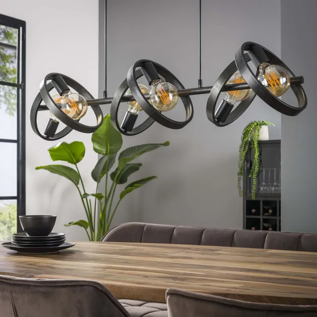 Rubjerg Design Hängeleuchte Hover 6 Leuchten Metall schwarz