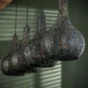 Rubjerg Design Hängeleuchte Kegel 4 Leuchten Metall schwarz/braun