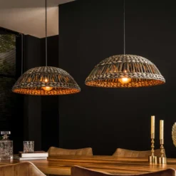 Rubjerg Design Hängeleuchte Kuppel 2 Leuchten Wasserhyazinthe/Nickel schwarz Sale