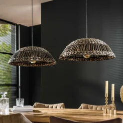 Rubjerg Design Hängeleuchte Kuppel 2 Leuchten Wasserhyazinthe/Nickel schwarz Sale