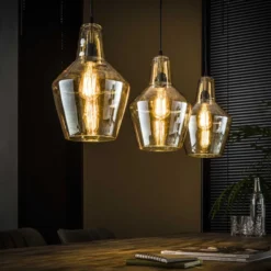 Rubjerg Design Hängeleuchte 3 Leuchten Glas braun