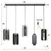 Rubjerg Design Hängeleuchte Mesh 5 Leuchten Metall Artic schwarz
