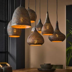 Rubjerg Design Hängeleuchte Punch 7 Leuchten Metall schwarzbraun