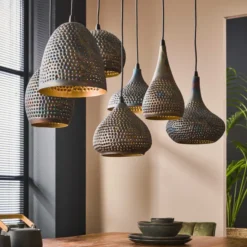Rubjerg Design Hängeleuchte Punch 7 Leuchten Metall schwarzbraun