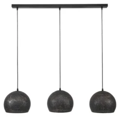 Rubjerg Design Hängeleuchte Punsch Kugel 3 Leuchten Metall schwarz/braun