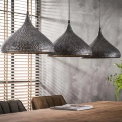Rubjerg Design Hängeleuchte Punsch Trichter 3 Leuchten Metall schwarz/braun