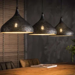 Rubjerg Design Hängeleuchte Punsch Trichter 3 Leuchten Metall schwarz/braun