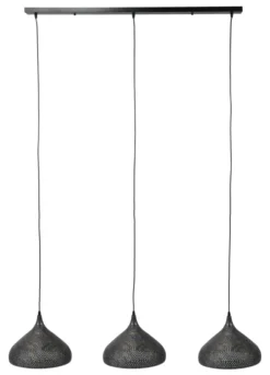 Rubjerg Design Hängeleuchte Punsch Trichter 3 Leuchten Metall schwarz/braun