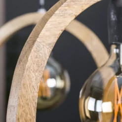Rubjerg Design Hängeleuchte Round Wood 3 Leuchten Mangoholz massiv natur Sale