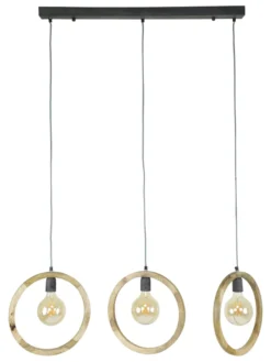 Rubjerg Design Hängeleuchte Round Wood 3 Leuchten Mangoholz massiv natur Sale
