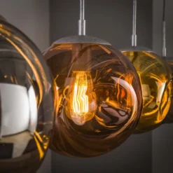 Rubjerg Design Hängeleuchte Stellar 4 Leuchten Glas/Metall altsilber
