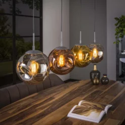 Rubjerg Design Hängeleuchte Stellar 4 Leuchten Glas/Metall altsilber