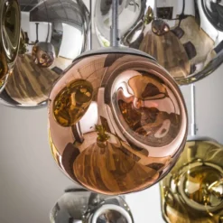 Rubjerg Design Hängeleuchte Stellar 7 Leuchten Glas/Metall altsilber