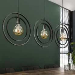 Rubjerg Design Hängeleuchte Turn Around 3 Leuchten Metall schwarz