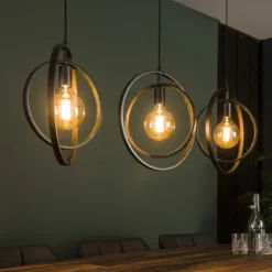 Rubjerg Design Hängeleuchte Turn Around 3 Leuchten Metall schwarz
