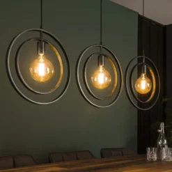 Rubjerg Design Hängeleuchte Turn Around 3 Leuchten Metall schwarz