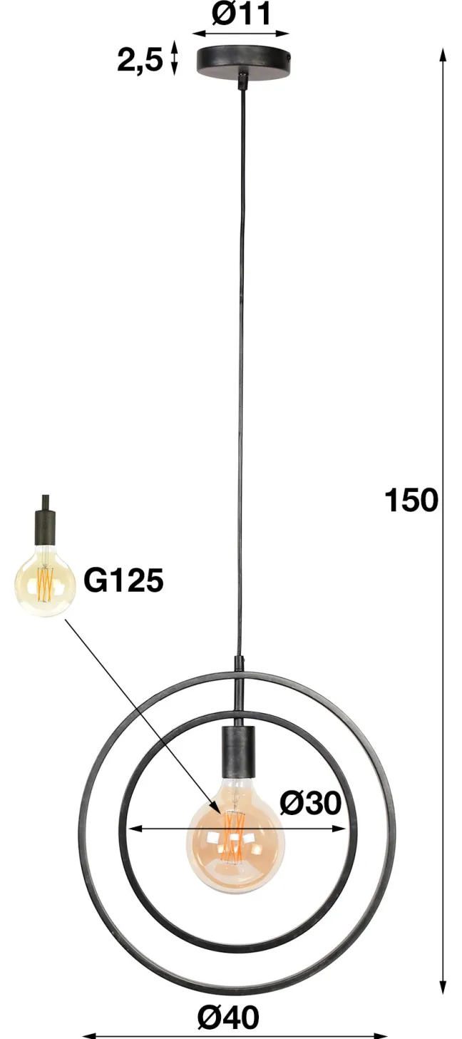 Rubjerg Design Hängeleuchte Turn 1 Leuchte Metall schwarz