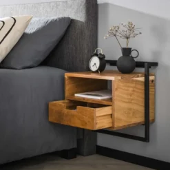 Rubjerg Design Nachttisch Air Solid 1 Schublade und offenes Fach Akazie massiv natur
