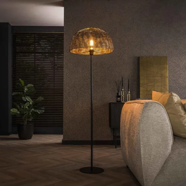 Rubjerg Design Stehlampe Armor ⌀50cm Metall Schwarz-braun