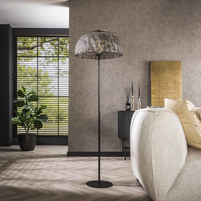 Rubjerg Design Stehlampe Armor ⌀50cm Metall Schwarz-braun