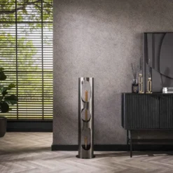 Rubjerg Design Stehlampe Ø20cm Organic Zylinder L Schwarz Nickel