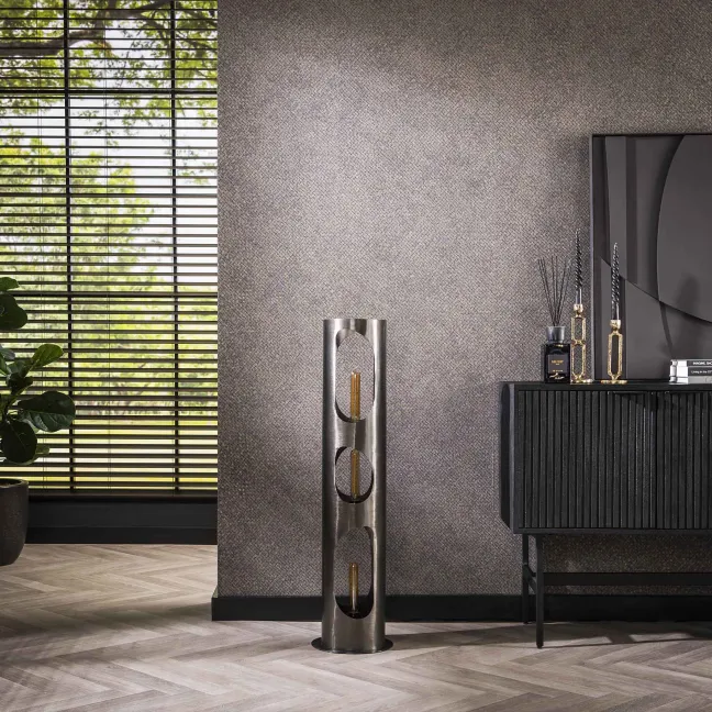 Rubjerg Design Stehlampe Ø20cm Organic Zylinder L Schwarz Nickel