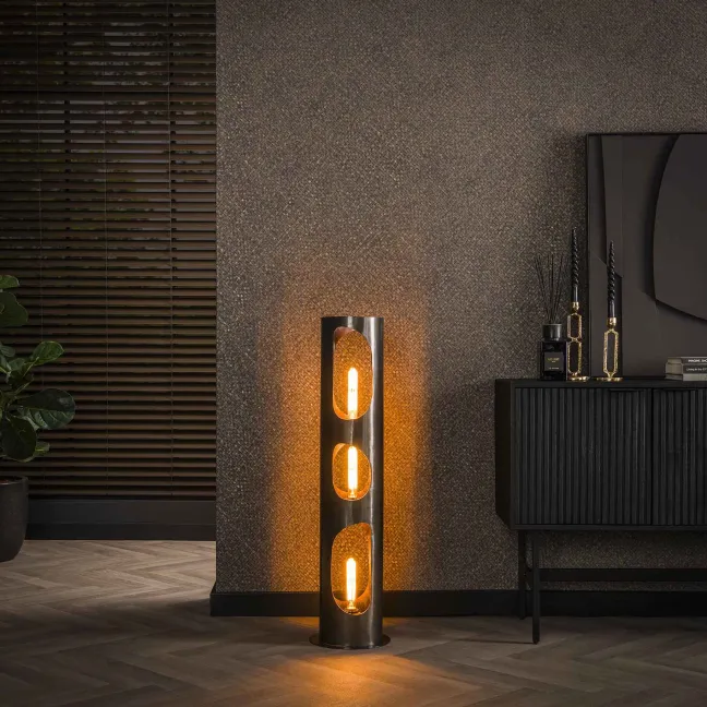 Rubjerg Design Stehlampe Ø20cm Organic Zylinder L Schwarz Nickel