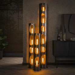 Rubjerg Design Stehlampe Ø20cm Organic Zylinder XL Schwarz Nickel