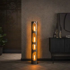 Rubjerg Design Stehlampe Ø20cm Organic Zylinder XL Schwarz Nickel