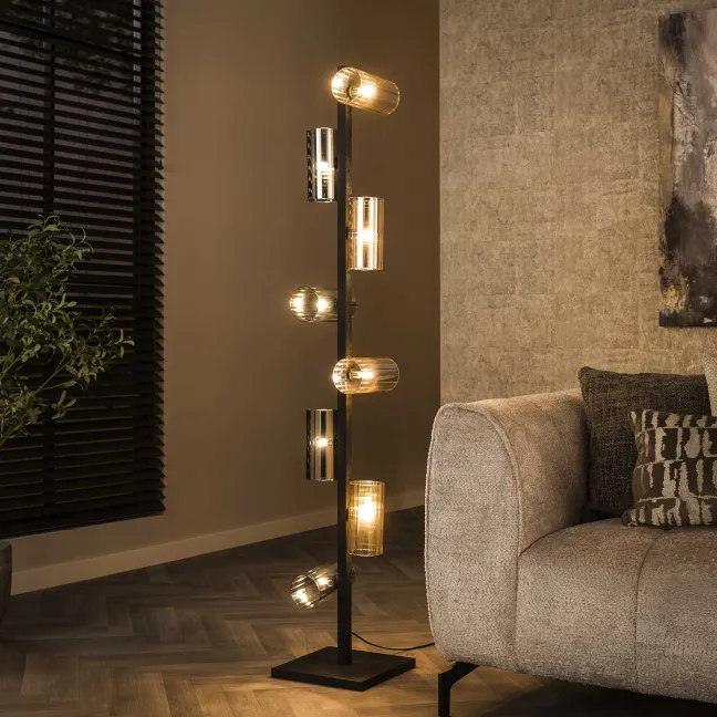 Rubjerg Design Stehlampe Cylinder 8 Leuchten Metall Artic schwarz