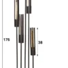 Rubjerg Design Stehlampe Tube 5 Leuchten gestuft Metall Artic schwarz