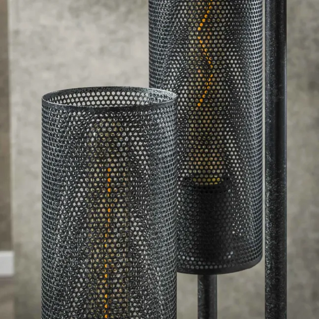 Rubjerg Design Stehlampe Tube mesh 5 Leuchten gestuft Metall Artic schwarz Sale