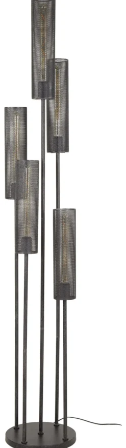 Rubjerg Design Stehlampe Tube mesh 5 Leuchten gestuft Metall Artic schwarz Sale