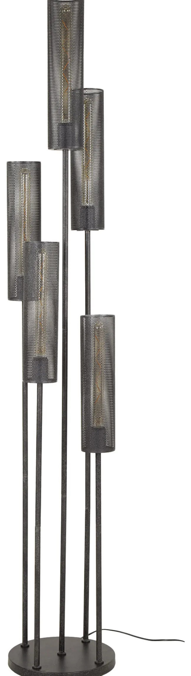 Rubjerg Design Stehlampe Tube mesh 5 Leuchten gestuft Metall Artic schwarz Sale