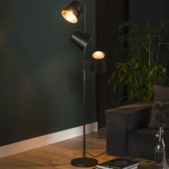 Rubjerg Design Stehleuchte Kinetic 3 Leuchten Ø18cm Metall kohle